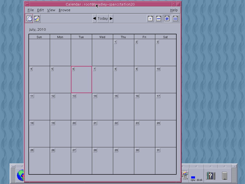 Solaris 10 U8 CDE Calendar